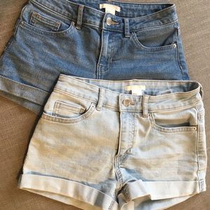 (2) H&M denim shorts